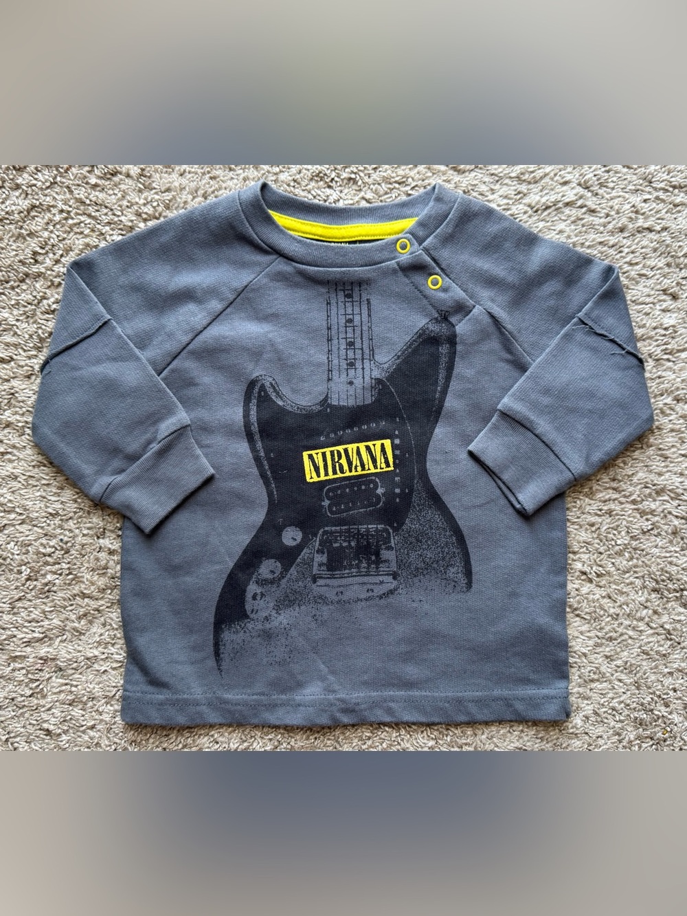 Nirvana Guitar Graphic Sweatshirt Toddler Size 18M Gray Band Pullover